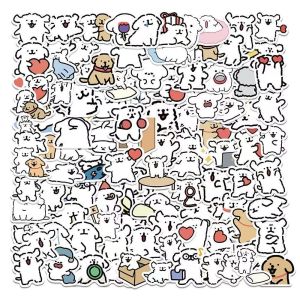 Unique Line Maltese Dog Stickers 200 Pcs Cute Cartoon Mobile Phone Case DIY Scrapbooking Sticker No Repetition Pet Lovers