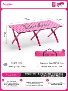 The Primitive | Aluminum Portable Camping Table and Chairs Outdoor Picnic Set