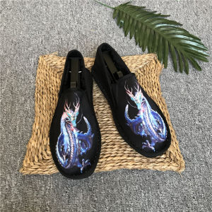 Giày Vải West Mountain Lót Lông Cừu Mùa Đông Cho Nam Đế Bằng Đế Cao Su Đế Phẳng Thời Trang Thường Ngày Giày Lười