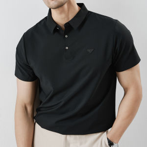 Áo Thun Polo Nam Tay Ngắn Mỏng Mùa Hè Bằng Vải Lụa Băng Không Đường May Ôm Vừa Vặn Phong Cách Anh Tay Ngắn Cổ Polo