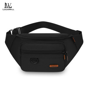 LouisWill Mens Chest Bag Fashion Waist Bag Waterproof Sports Bag Large Capacity Casual Bag Messenger Bag Outdoor Fitness Bag Travel Bag Business Bag