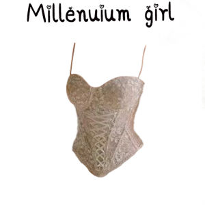 American Pure Desire Lace Crop Top Womens Early Autumn Cool Slim Fit Fishbone Strapless Bralette Short Length Solid Color