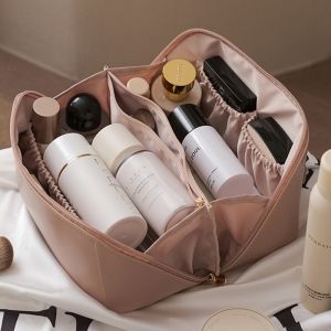 Túi Da PU Đựng Mỹ Phẩm Chống Thấm Nước Tiện Lợi Thiết Kế Khóa Kéo Nhiều Ngăn Đựng Được Nhiều Đồ Cá Nhân Du Lịch