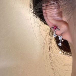 Butterfly Heart-Shaped Zircon One Arrow through the Heart Ear Studs Removable Alloy Fashion Jewelry for Women Korean Style