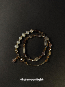 Double Layered Agate Stone Bracelet Pearl Vintage Design Versatile Stackable Elegant Womens Fashion Jewelry Hand Accessory