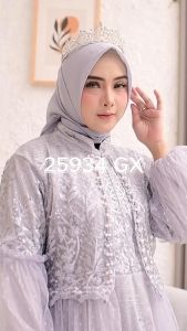 YESAYA Gamis Pesta Mewah Full Tille Bordir Mutiara Payet Busui Friendly Jumbo 25934