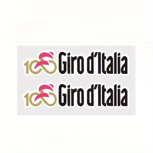 Set of 2 Giro DItalia 105 Logo And Badge Vinyl Stickers in Pink Golden Black And White Perfect for Bicycles Cars Or Laptops