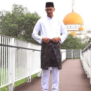 READY STOCK ~ BAJU MELAYU PUTIH SLIM FIT KAIN COTTON WHITE SEPASANG DEWASA & BUDAK BAJU RAYA C012BM / BMC