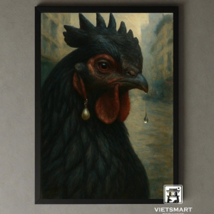 Tranh Nghệ thuật "Gà Bá Đạo" VIETSMART ART - Acrylic 45 x 60cm