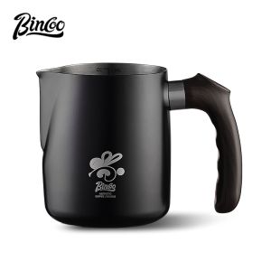 Bincoo Coffee Latte Cup Art Mug Milk Frother Cup 304 Stainless Steel Round Mouth Latter Jar Milk Vat 600ML