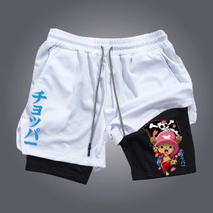Bandai | Oversized One Piece Tony Tony Chopper 2026 Summer Harajuku Anime Printed Y2K Hip Hop Sports Speed Dry Double Layer Shorts
