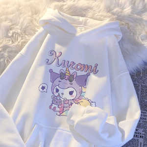 2025 New Kawaii Hooded Sweatshirt Girls Autumn Winter Thickened Fluffy Sanrio Cartoon Kids Outerwear Versatile Warm Cool