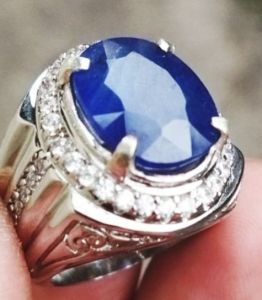 CINCIN BATU PERMATA ROYAL BLUE SAFIR ASLI ORIGINAL