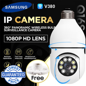 Samusung CCTV Camera No Need Internet V380 Pro Bulb Network Security Panoramic 1080P With Night Vision Panoramic Voice