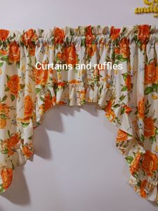 Geena Thalia Printed Ruffles Arko Valance Curtains