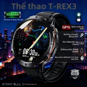Đồng Hồ Thông Minh T-Rex3 Mới Năm 2025 Dành Cho Nam Màn Hình AMOLED HD 1.73 Inch Tích Hợp GPS La Bàn Chống Nước 10ATM Gọi Bluetooth Theo Dõi Sức Khỏe