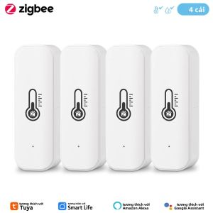 Cảm Biến Nhiệt Độ Và Độ Ẩm Trong Nhà Thông Minh Tuya Zigbee Với Chức Năng Giám Sát Từ Xa Qua Ứng Dụng Hoạt Động Với SmartLife Alexa Và Google