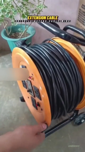 REAIM 15M 30M 50M Heavy Duty Cable Reel Extension Wire 220V Original Power Tool Pure Copper Core & Wheels with Breaker Safety Breaker HEAVY DUTY frame