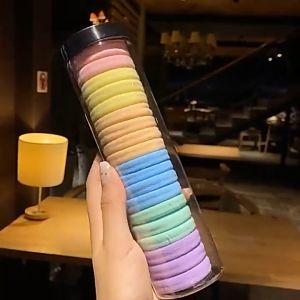 WDS Ikat Rambut Wanita Set 20pcs Box Tali Ikat Rambut Polos Warna Warni Import Fashion Korea Wanita