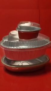 (10/20/50/100pcs) 670ml Gold Heart Pan & 7x6.75x1.5in Aluminum Tray with Lid