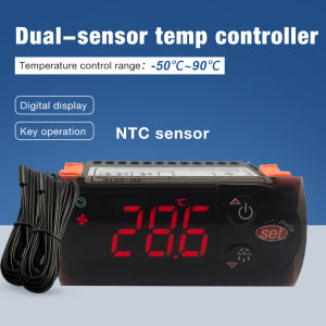 Digital temperature controller microcomputer thermostat refrigeration cooling defrost alarm 220V NTC dual sensor