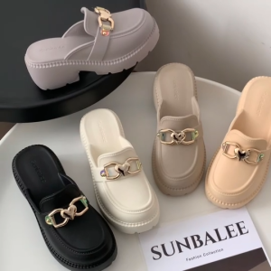 ส่งจากไทย💕 รองเท้าคัทชูเปิดส้นแถมตัวติด รองเท้าแตะเสริมส้น 5 สีพื้น SUNBALEE งานยาง EVA เบานิ่ม ใส่สบาย💕SUNX88