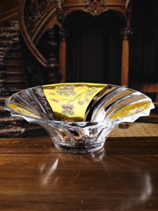 Czech Import Bohemia Crystal Color Glass Fruit Plate European Creative Fashion Fruit Bowl Fruit Plate Fruit Basket