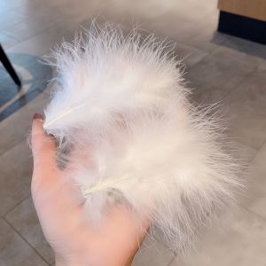 Elegant White Feather Hair Clip Womens Fashion Accessories Photo Decoration Headwear Pure Desire Style Korean Edge Clip