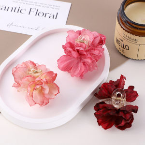 กิ๊บติดผมดอกกุหลาบแห้งขนาดเล็กสำหรับผู้หญิง กิ๊บติดผมสไตล์ญี่ปุ่น วัสดุอะคริลิก ไม่ต้องติด ตกแต่งผม ทรงหน้าแบน
