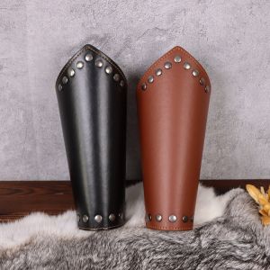 ปลอกแขนหนังแบบไวกิ้ง ปลอกแขนหนังยุคกลาง ปลอกแขนหนังสำหรับคอสเพลย์ (ชิ้นเดียว)