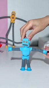 0688 Magic Robot Elastic Suction Cup Toy Kids Cute Stretchable Stress Relief