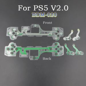 Conductive Membrane Kit For PS5 DualSense V2 BDM-020 Controller Main Keypad Film + L2 R2 Trigger Flex Cable Replacement Parts