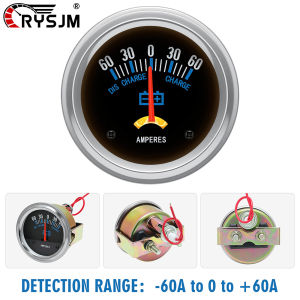 RYSJM | 52mm 12V Electrical Mechanical Car Voltmeter Gauge Ampere Meter 60A-0-60A For General Purpose Agricultural Machinery Automobiles