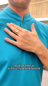 Oxwhite Men Mandarin Collar Slim Fit Polo Tee
