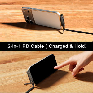 1pcs 2pcs 3pcs 2-IN-1 USB-C Cable Foldable SmartPhone Holder 240W Fast Charging Data Cable Phone Charge Bracket PD Cable