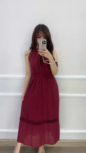 SV 6727 - Crovella Halter Dress | Silvervogue | Gaun Katun Linen Pakaian Kasual Wanita
