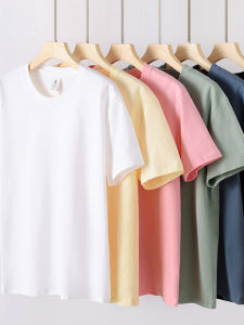 Pure Cotton Short Sleeve Base Shirt Couple Matching Summer T-Shirt Womens Inner Wear Casual Comfortable Breathable Cotton Top