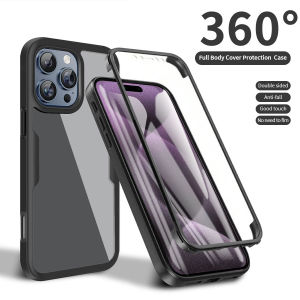 360° Protector Shockproof Phone Case For OPPO A3 A3X A15 A15S A16 A52 A72 A92 A74 A55 A79 A94 A95 A5 A9 A36 A76 Reno 12 Pro 12F 7 5F Cover Casing Front + Back Full Protection Screen Protector