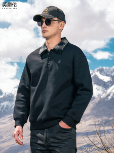 Enjeolon | Áo Sweater Plaid Cổ Trụ Dày 370G
