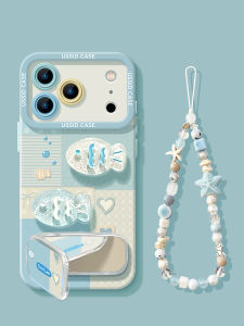 YOUSIDUN | Anti-drop Silicone iPhone Case With Mirror And Stand Blue