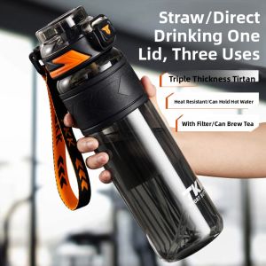 Large Capacity Sports Water Bottle with Straw 2025ml