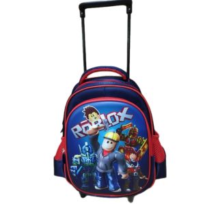 Roblox 12 inches School Backpack Trolley for Boys Kids Bags Double Compartments