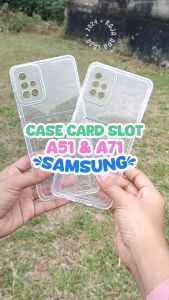 Soft Case For S4msung A31 A51 A71 Card Slot Kartu Casing Silicon Bening Clear Kesing Dompet Silikon HP
