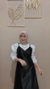 LONG DRESS SATIN KIMONO TALI KECIL / DRESS SATIN KIMONO KOREA VELVET - FASYA21 OLSHOP