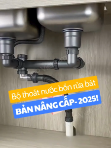 Bộ xi phông ống thoát nước bồn rửa chén bát ngăn mùi chống côn trùng NOP Waternymph cho bồn rửa đơn đôi 110 140