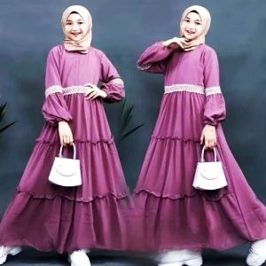 TERMURAH! GAMIS PEREMPUAN RAYON CRINKLE AIRFLOW 0-17 TAHUN & DEWASA RAGAM WARNA DRESS COUPLE/MANASIK/SEKOLAH/IDUL/KASUAL IBU ANAK REMAJA CEWE KAFTAN RENDA MUSLIM HIJAB WANITA SYARI TANGGUNG BAYI BABY PUTIH TRAVEL ABAYA MURAH CANTIK MAXI KONDANGAN MUSLIMAH