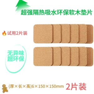 Handmade Cork Coaster Durable Heat Resistant Water Absorbent Kitchen Dining Table Mat Graffiti Design Dish Plate Underlay