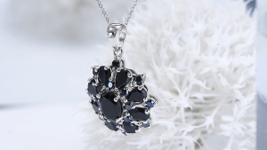 Lohaspie Jewelry Real 6.8 Carats Solid Sterling Silver 925 Pendant Original Natural Black Spinel Pendant 925 Silver Pendant With Real Stone Birthstone Pendant For Women Jewelry