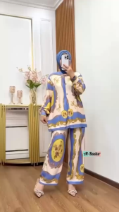 SETCEL FULL RAYON MODEL TERBARU/ONE SET RAYON ETNIK VARIASI KANCING/SET KEMEJA RAYON/CELANA KULOT/BUSUI FRIENDLY/BISA COD