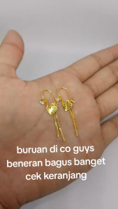 anting deasy love jurai gold bahan koin logam asli 1991 anti karat